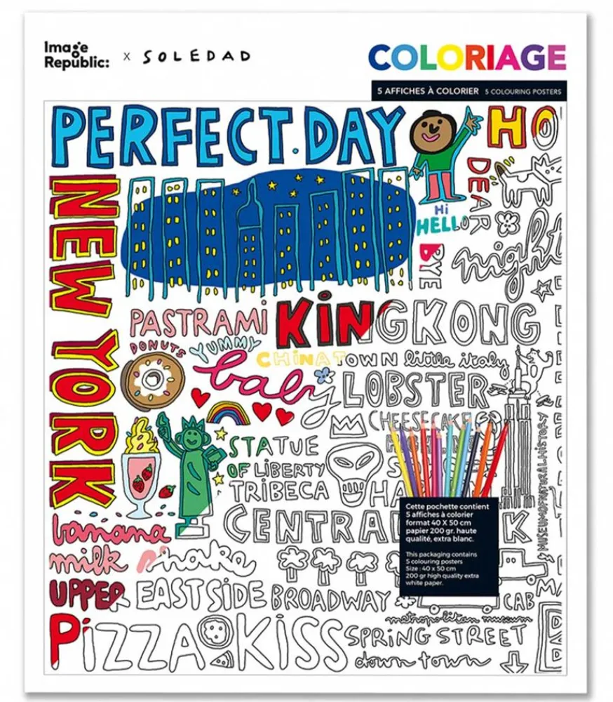 Discount 5 Affiches A Coloriages Soledad 2 40 X 50 Cm Affiches & Tableaux