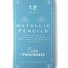 New 12 Crayons De Couleur Metalliques Petite Papeterie