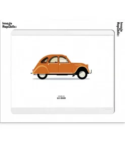 Discount Affiche Le Duo Voiture Citroen 2Cv Orange 30 X 40 Cm Affiches & Tableaux