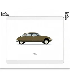 Discount Affiche Le Duo Voiture Citroen Ds Marron Affiches & Tableaux
