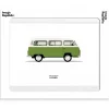 New Affiche Le Duo Voiture Combi Volkswagen Verte 30 X 40 Cm Affiches & Tableaux