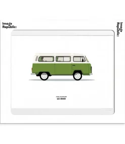 New Affiche Le Duo Voiture Combi Volkswagen Verte 30 X 40 Cm Affiches & Tableaux