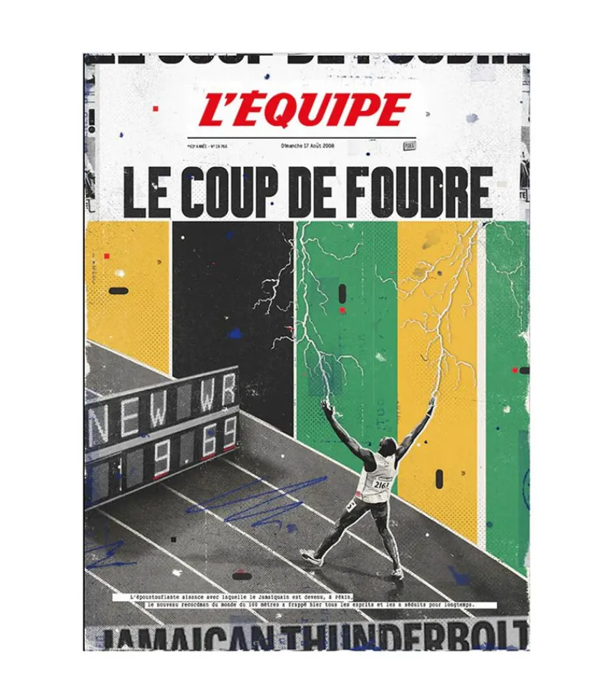 Hot Affiche L'Equipe Bolt 30 X 40Cm Affiches & Tableaux