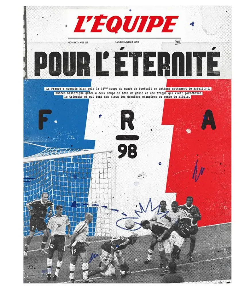 Online Affiche L'Equipe France 98 - 50 X 70Cm Affiches & Tableaux