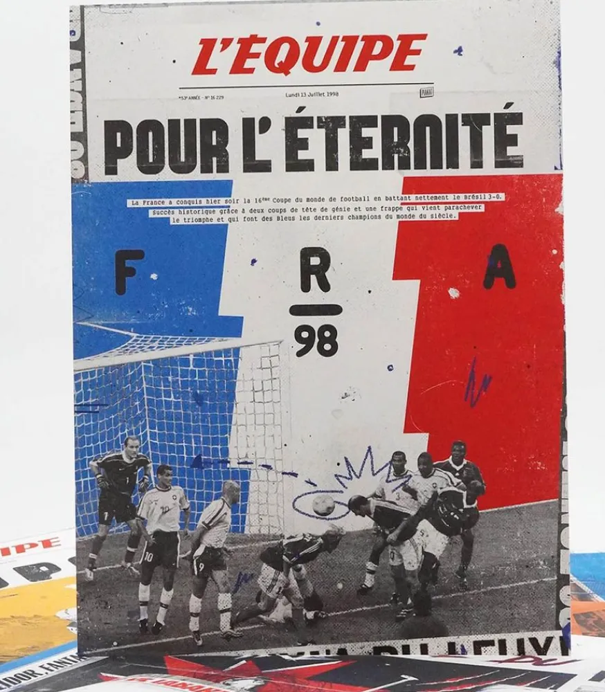 Online Affiche L'Equipe France 98 - 50 X 70Cm Affiches & Tableaux