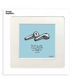 New Affiche Pas Du Tout Cliche Ecouteurs 22 X 22 Cm Affiches & Tableaux