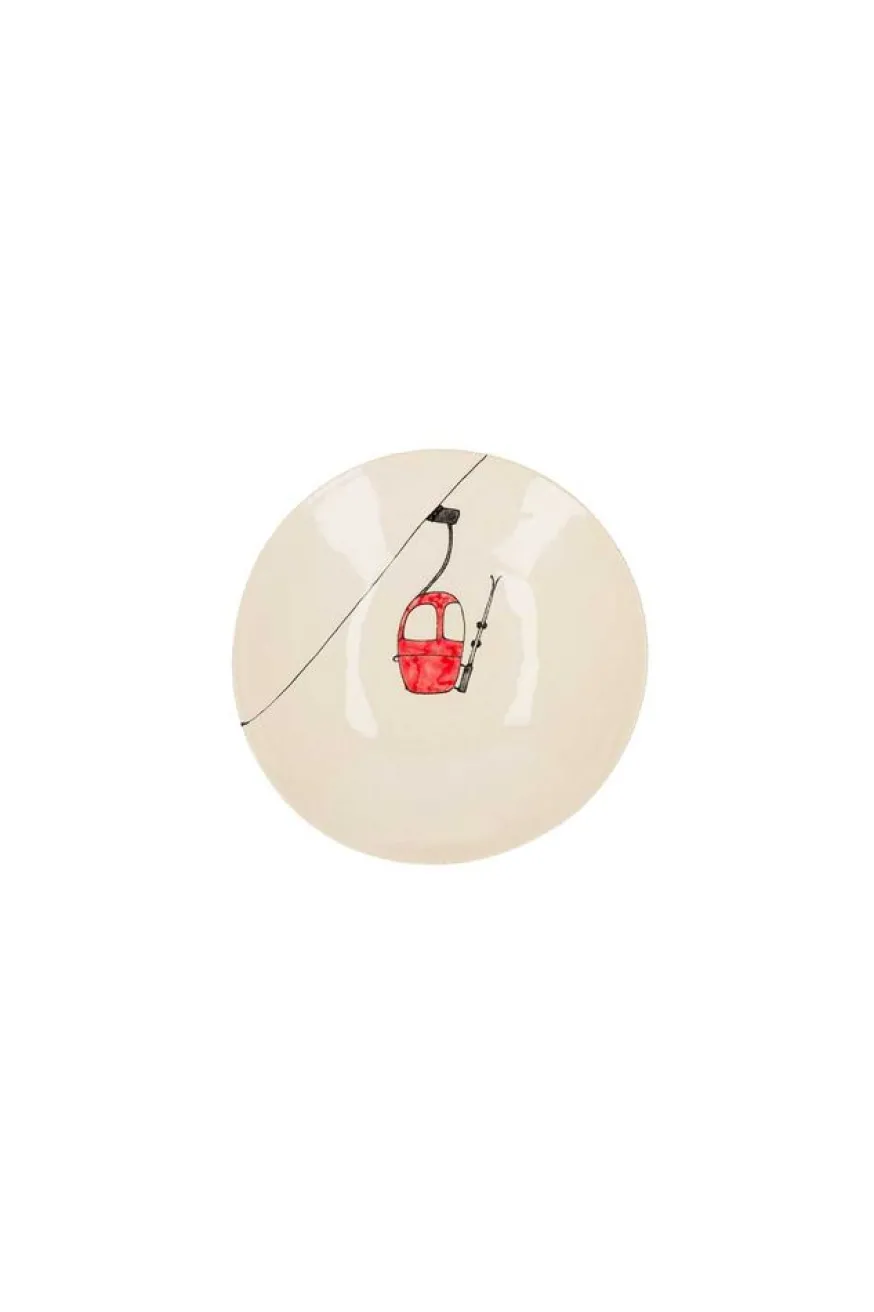 Assiette Creuse En Ceramique "Telecabine Rouge" Assiettes & Plats