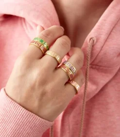 Sale Bague Ajustable Candy Word You Rock Green Femme Bagues