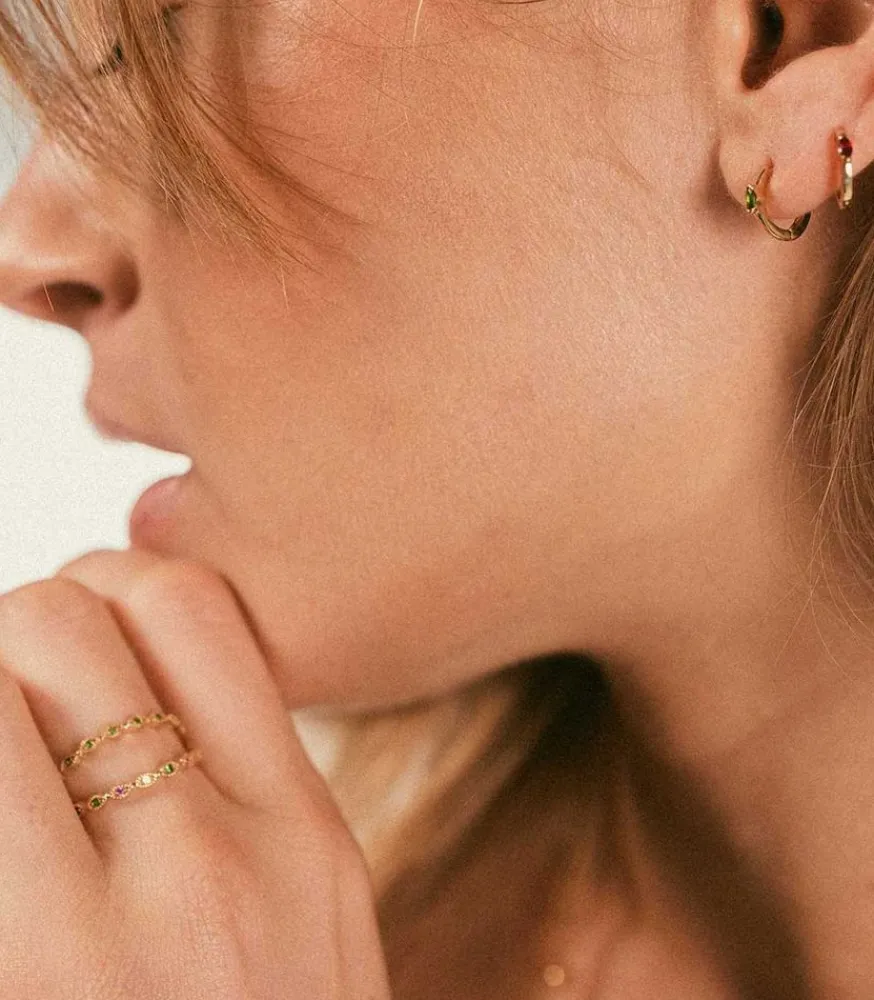 New Bague Alliance Multi Mini Oeil Saphirs Femme Bagues