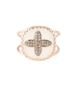 New Bague Bowie N°2 Blanc Et Diamants Femme Bagues