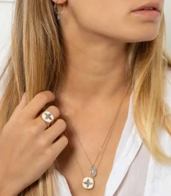 New Bague Bowie N°2 Blanc Et Diamants Femme Bagues