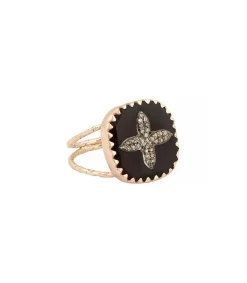 Online Bague Bowie N°2 Noir Et Diamants Femme Bagues