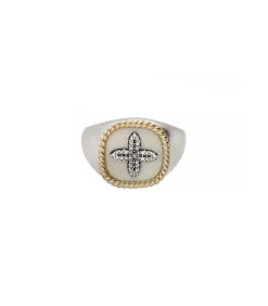 Sale Bague Chevaliere Bowie Blanc Diamants Femme Bagues