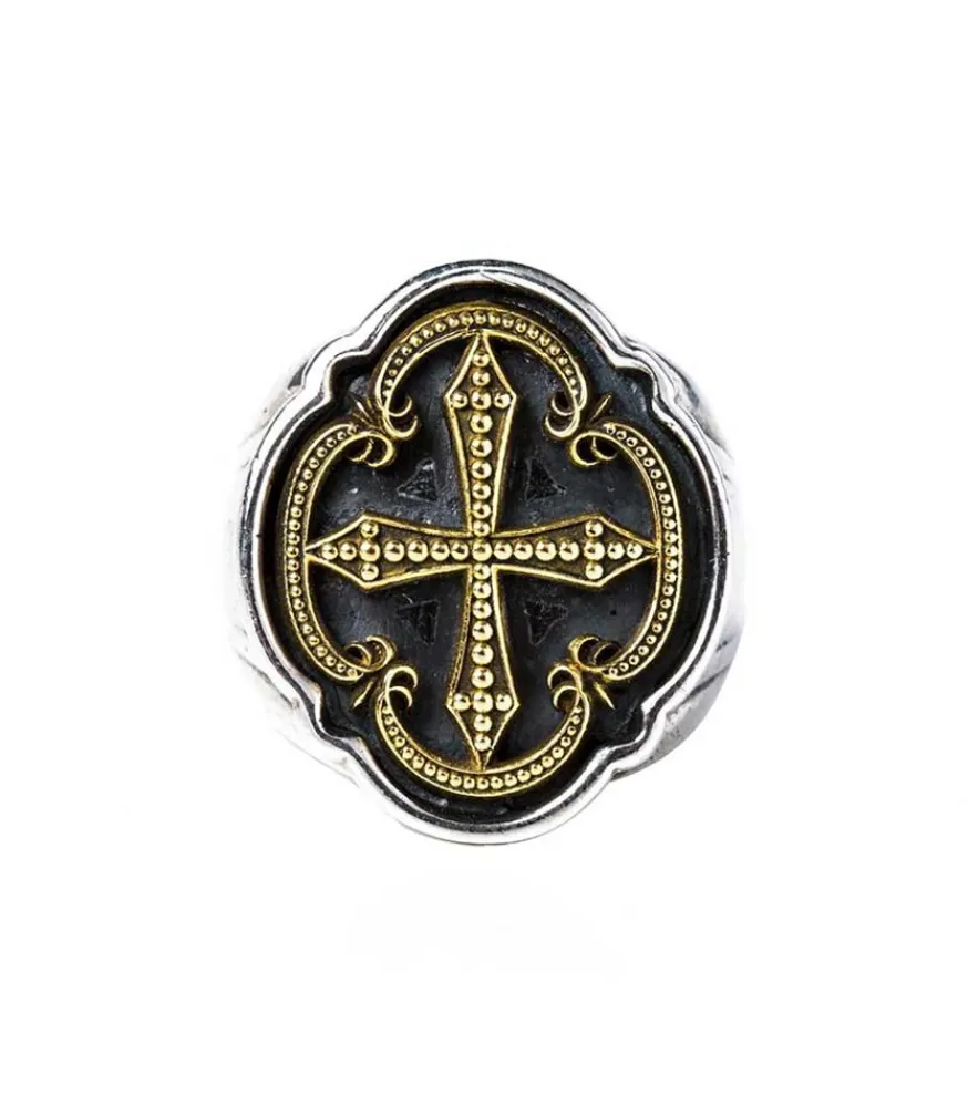 New Bague Chevaliere Night Comes On En Argent Et Or Femme Bagues