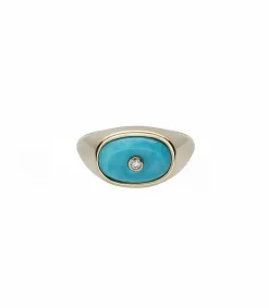 New Bague Chevaliere Orso Turquoise Femme Bagues