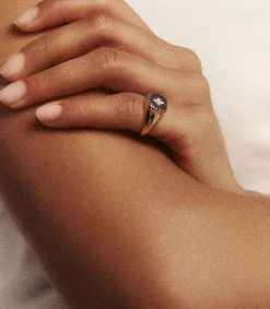 Hot Bague Chevaliere Pierrot Noire Femme Bagues