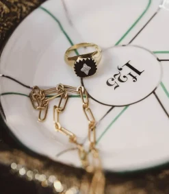 Hot Bague Chevaliere Pierrot Noire Femme Bagues