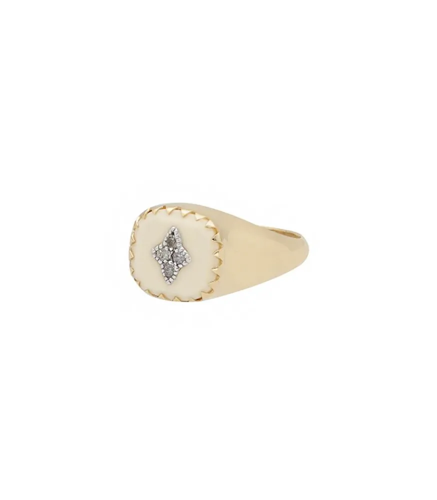 Hot Bague Chevaliere Pierrot Blanc Femme Bagues