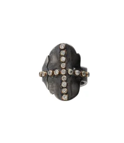 Hot Bague Cross Ring Diamonds Femme Bagues