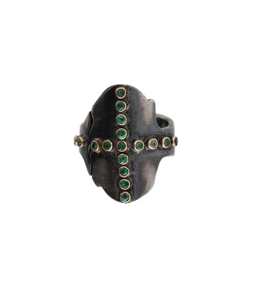 Online Bague Cross Ring Emerald Femme Bagues