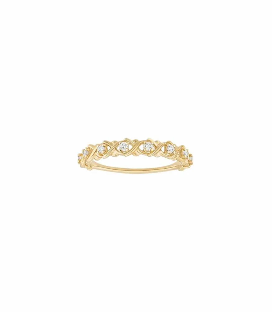 Best Bague Dunaway Simple Or Jaune Et Diamants Femme Bagues