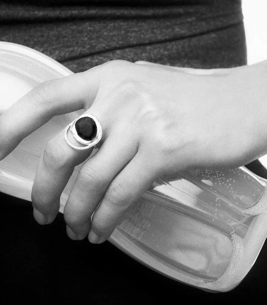 Discount Bague Gaia Green Onyx Femme Bagues