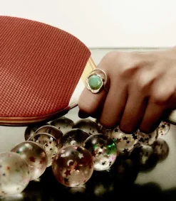 Discount Bague Gaia Green Onyx Femme Bagues