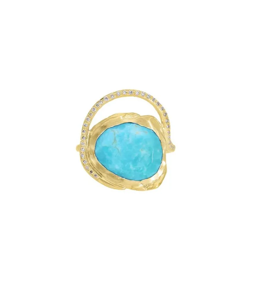 Clearance Bague Gaia Turquoise Femme Bagues