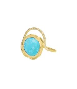 Clearance Bague Gaia Turquoise Femme Bagues
