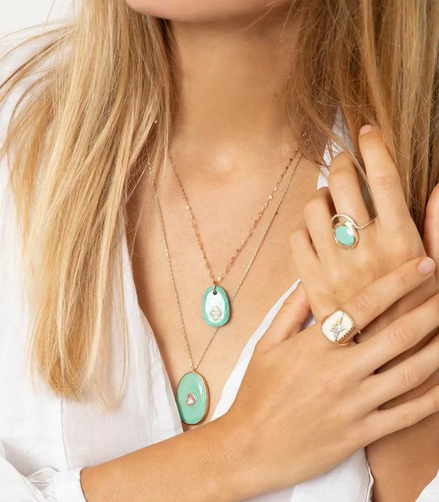 Clearance Bague Gaia Turquoise Femme Bagues