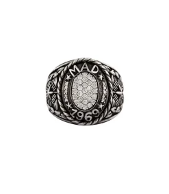 Hot Bague Mad 1969 Argent Et Diamants Femme Bagues