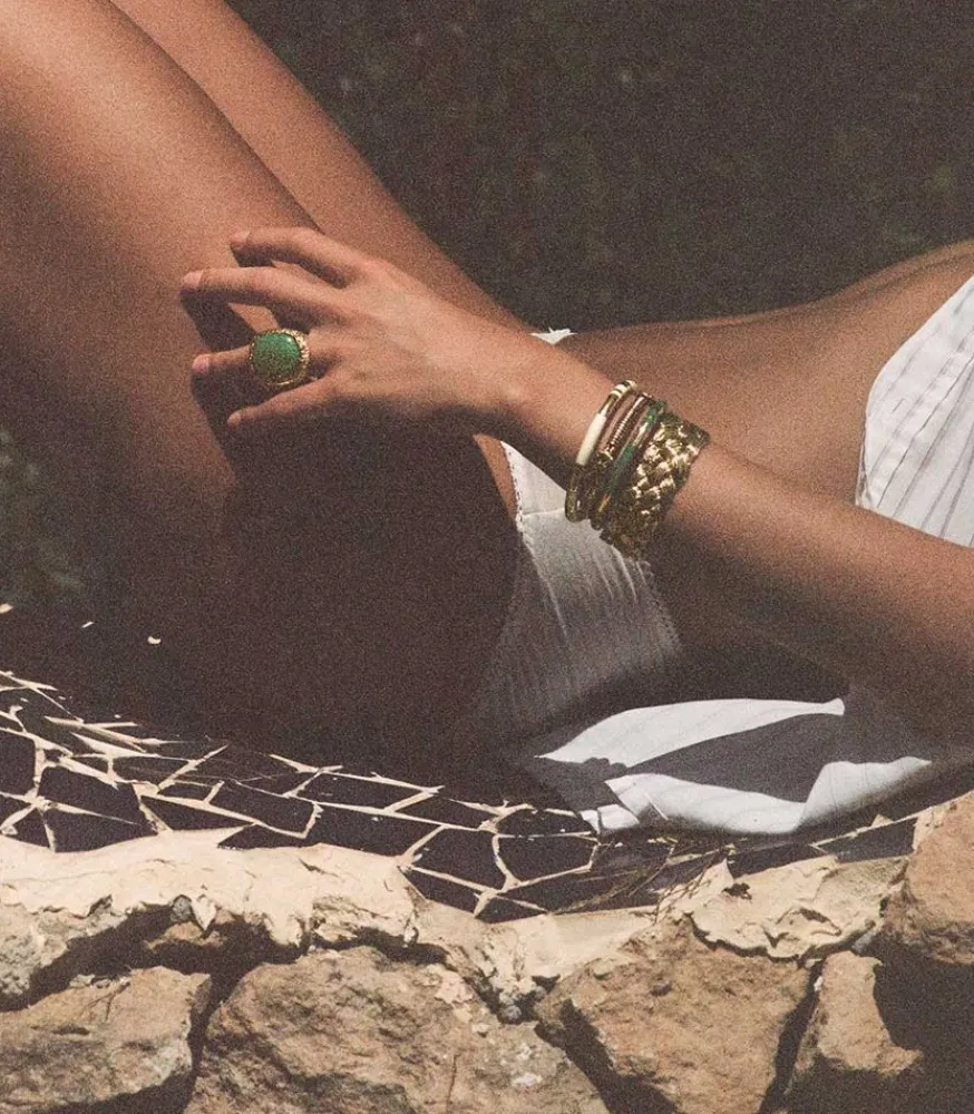 Outlet Bague Miki Malachite Femme Bagues