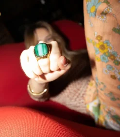 Outlet Bague Miki Malachite Femme Bagues