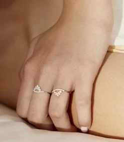 Discount Bague Nude Petit Modele Or Blanc Et Diamants Femme Bagues