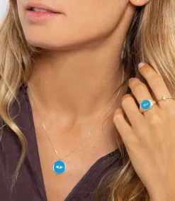 Best Bague Oeil Ibiza Or Jaune Et Resine Coloree Femme Bagues