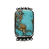 New Bague Rectangulaire Turquoise Arizona Femme Bagues