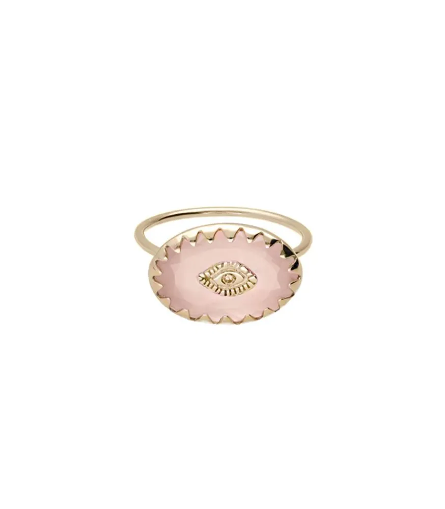 New Bague Souad Quartz Rose Femme Bagues