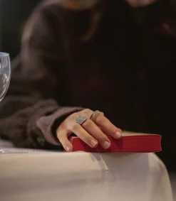 Clearance Bague Stella Croix En Zirconium Gris Femme Bagues