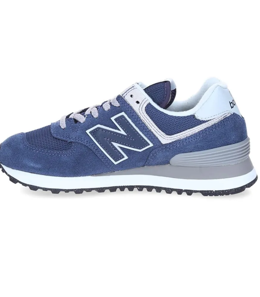 Outlet Baskets 574 Bleu Marine Et Blanc Femme Baskets