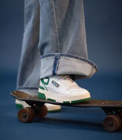 Hot Baskets Clc Blanc Et Vert Femme Baskets