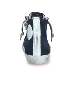 Outlet Baskets Francy Classic Cuir Suede Marine Femme Baskets