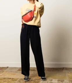 Outlet Baskets Francy Classic Cuir Suede Marine Femme Baskets