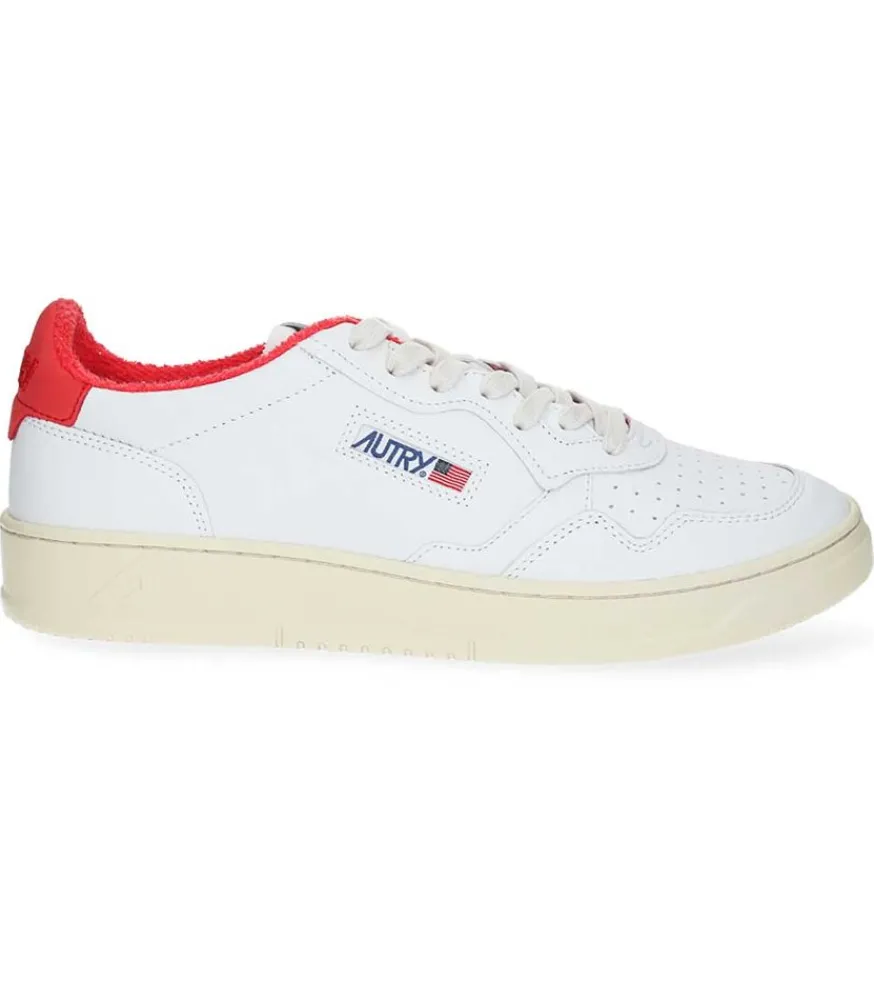 Sale Baskets Homme Medalist Low Goat Sponge White/Red Homme Baskets