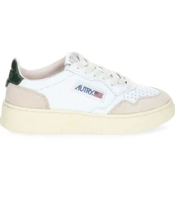 New Baskets Medalist Low En Daim Et Cuir Blanc Et Mount Femme Baskets
