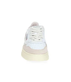 New Baskets Medalist Low En Daim Et Cuir Blanc Et Mount Femme Baskets