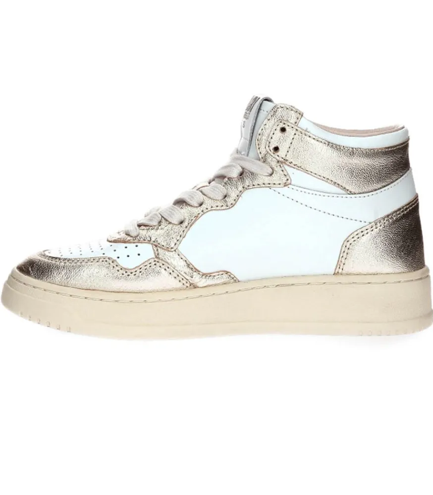 Outlet Baskets Medalist Mid Blanc Et Platinum Femme Baskets