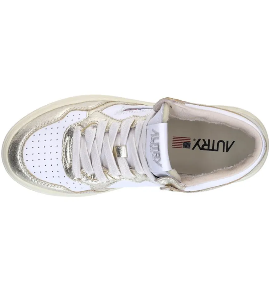 Outlet Baskets Medalist Mid Blanc Et Platinum Femme Baskets