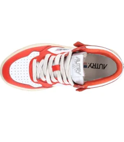 Outlet Baskets Medalist Mid Blanc Et Orange Femme Baskets