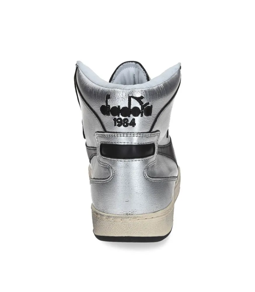 Discount Baskets Mi Silver Used Argento/Nero Femme Baskets