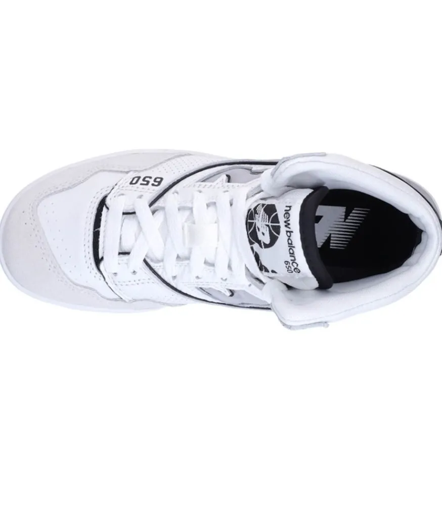 Clearance Baskets Montantes 650 Blanc Et Noir Femme Baskets